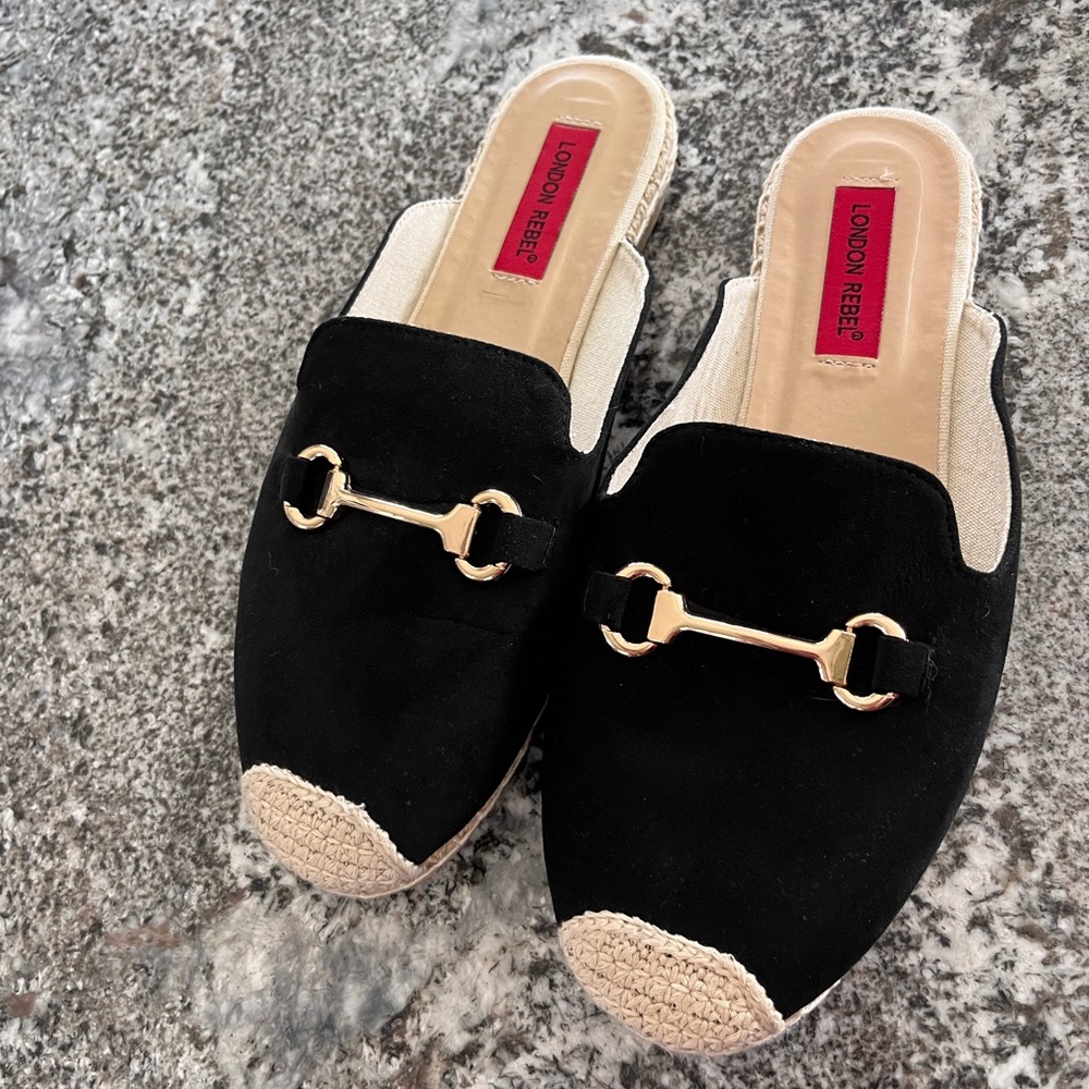 Women’s Suede & Rattan Mules/Espadrilles | US Size 9